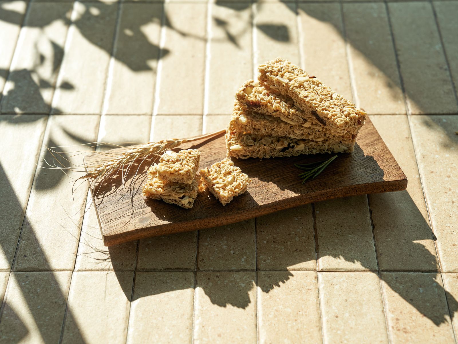 Finished K-premium organic snacks on a serving board